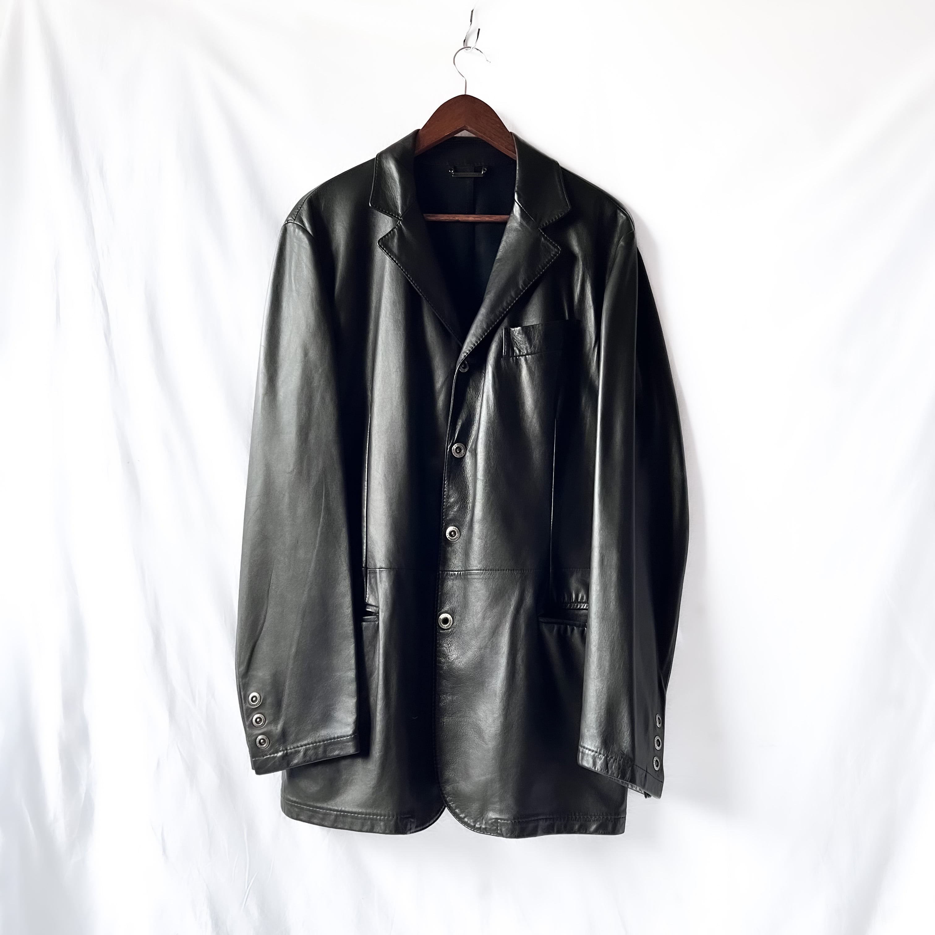 90s “GIANFRANCO FERRE” sheep leather jacket made in italy ...