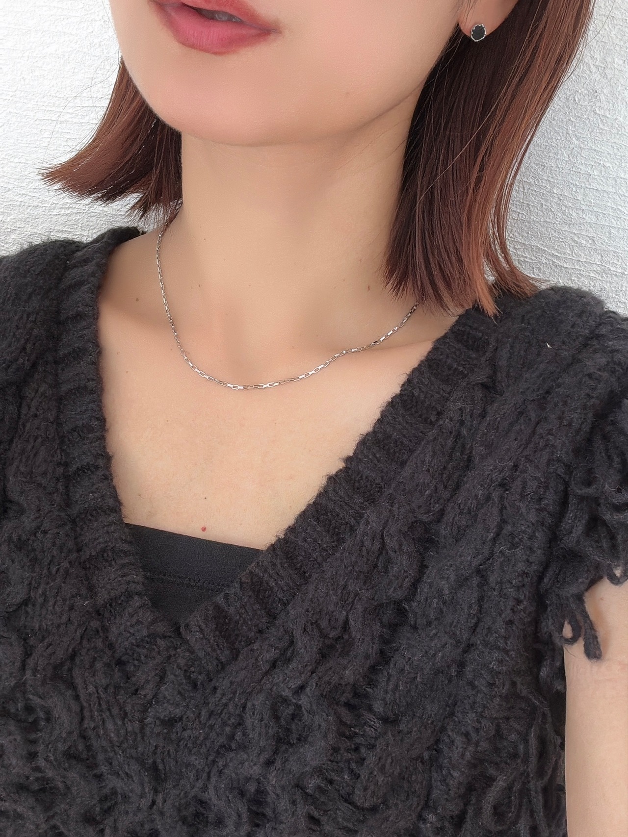 ブラックスクエアピアス