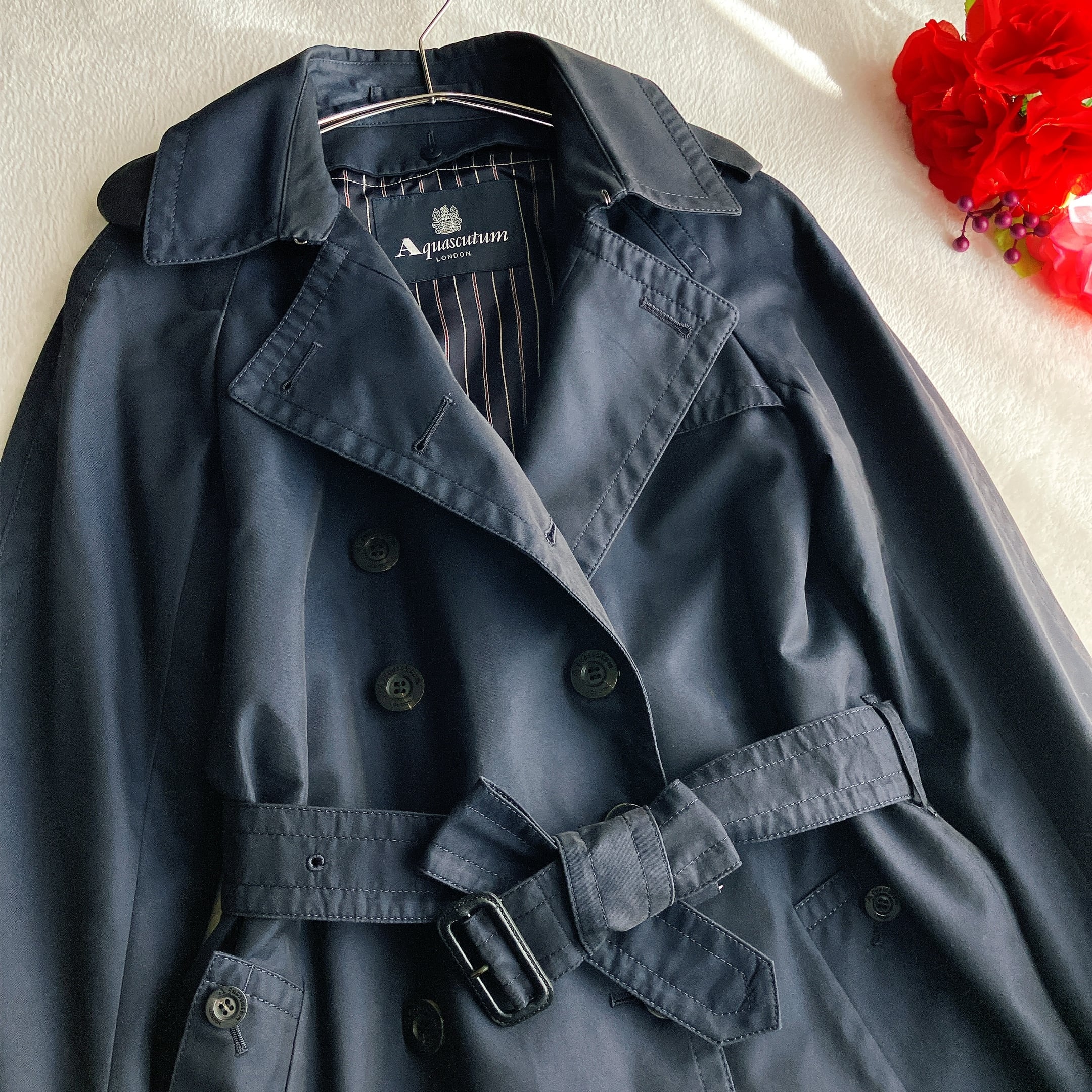 美品】Aquascutum アクアスキュータム☆ウールライナー付き トレンチ