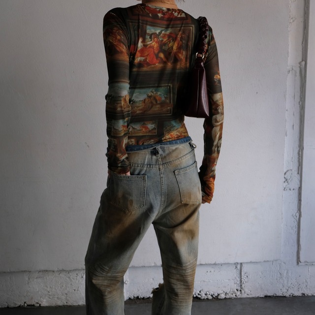 PRINT SHEER BODYSUITS