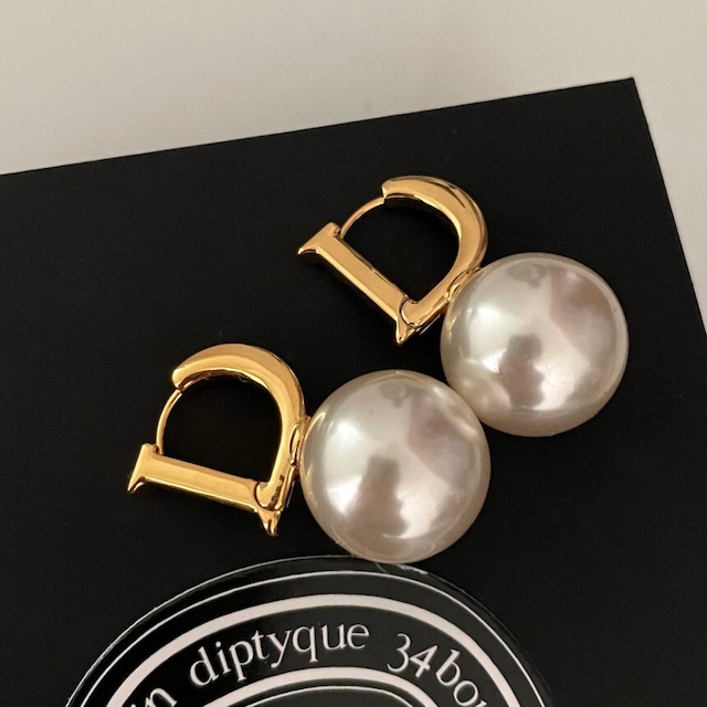 big D pearl ring pierce【 2color 】No.P066