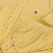 90s Ralph Lauren YARMOUTH ラルフローレン オックスフォード BD ボタンダウン 長袖シャツ 39-82/イエロー メンズ ビンテージ