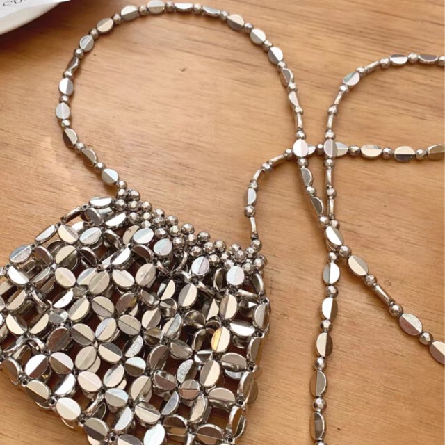 オーバルビーズ編みミニショルダーバッグ　　1253　