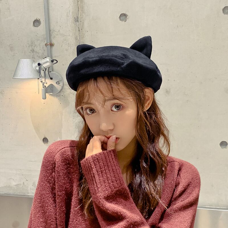 オータムウィンタースタイルスウェード 帽子 大人ガーリー スウィート キュート カジュアル 秋物 冬物 ベレット ヘアアクセサリー ブラック・アイド・ピーズ64506370425