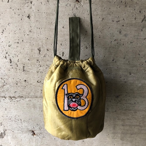 【HB1177】60cm紐 ライナーリメイク ペイシェントバッグ 巾着