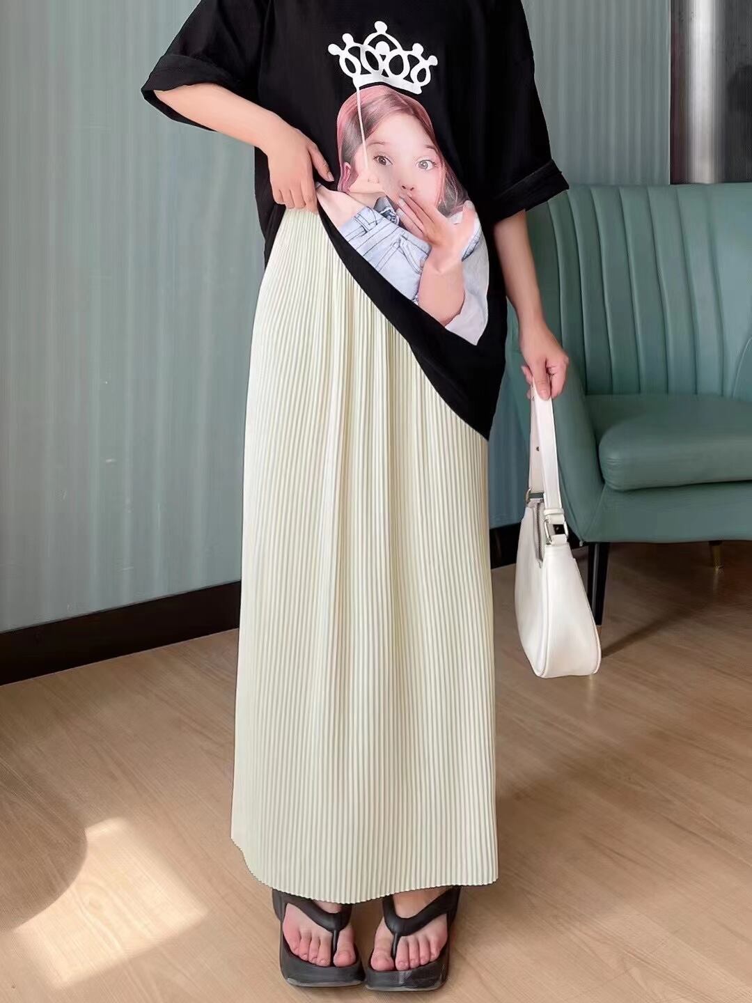 ロングプリーツスカート　AJ22003-8638