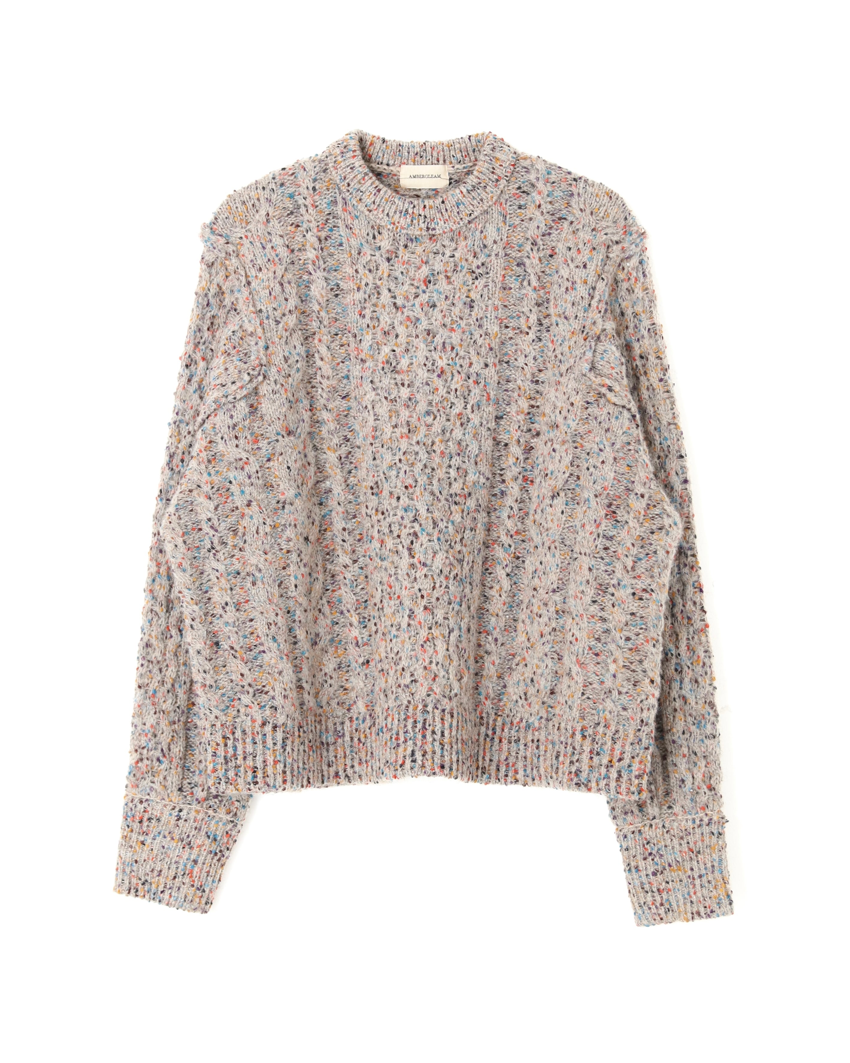 【ECO SAMPLE】Boucle Cable Wide Sweater / Greige