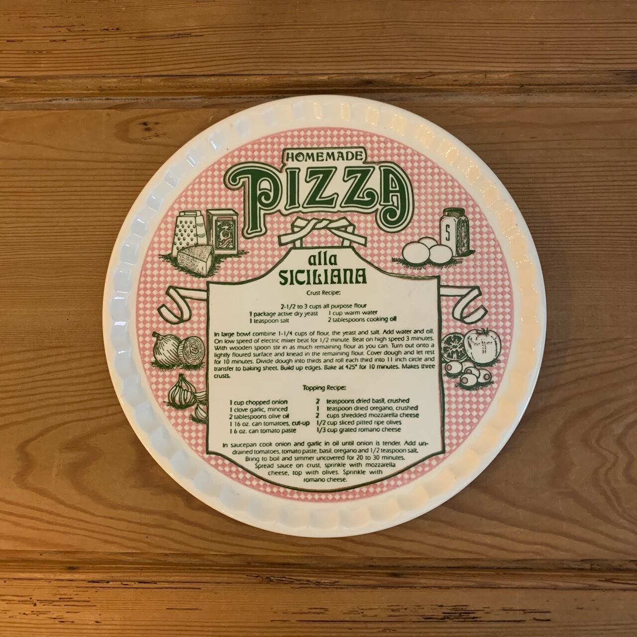 ビンテージ プレート Vintage Pizza Recipe Plate Royal China社