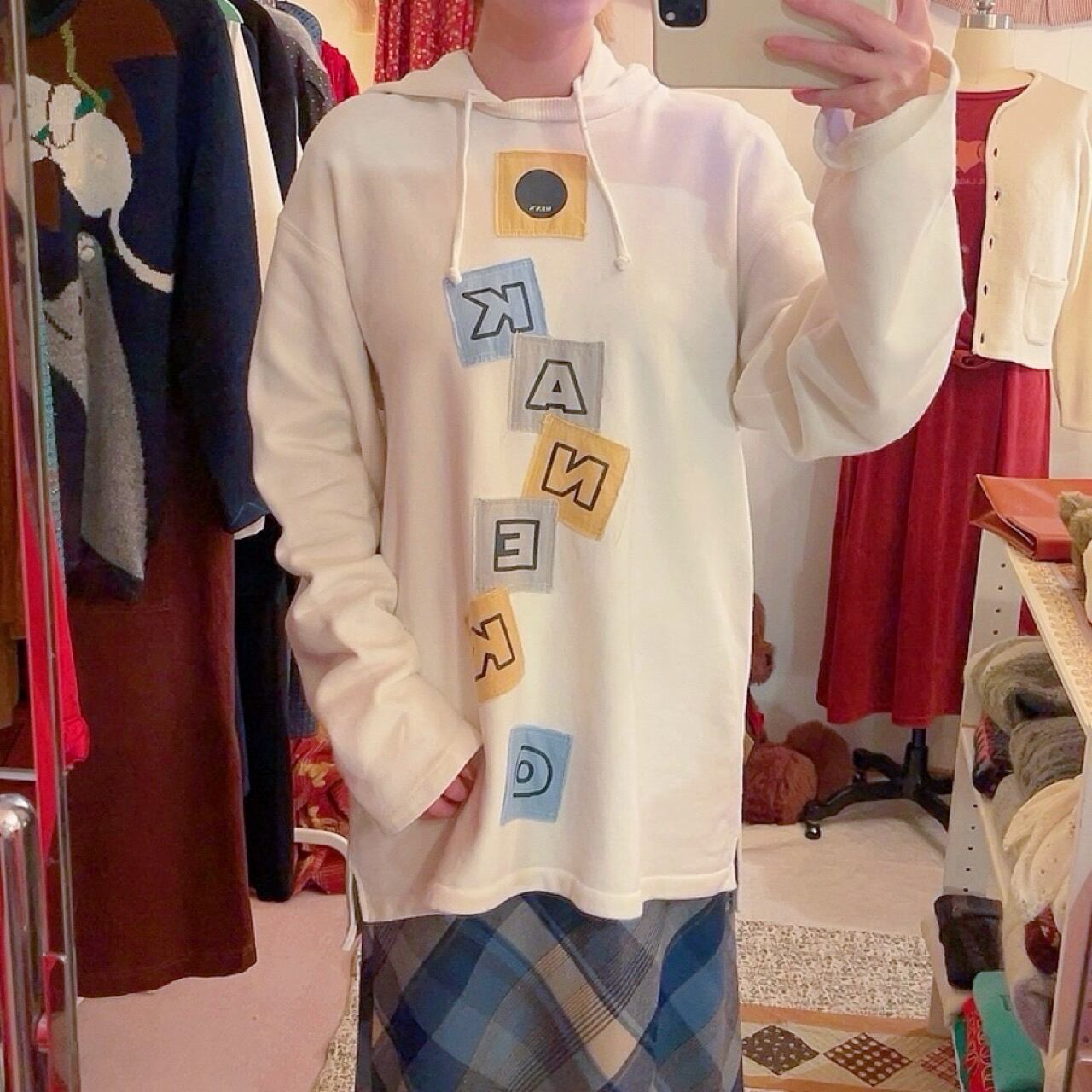 KANEKO ISAO / white hoodie sweat