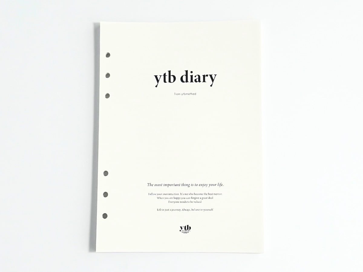 ytb diary 透明カバーなし、中身のみ