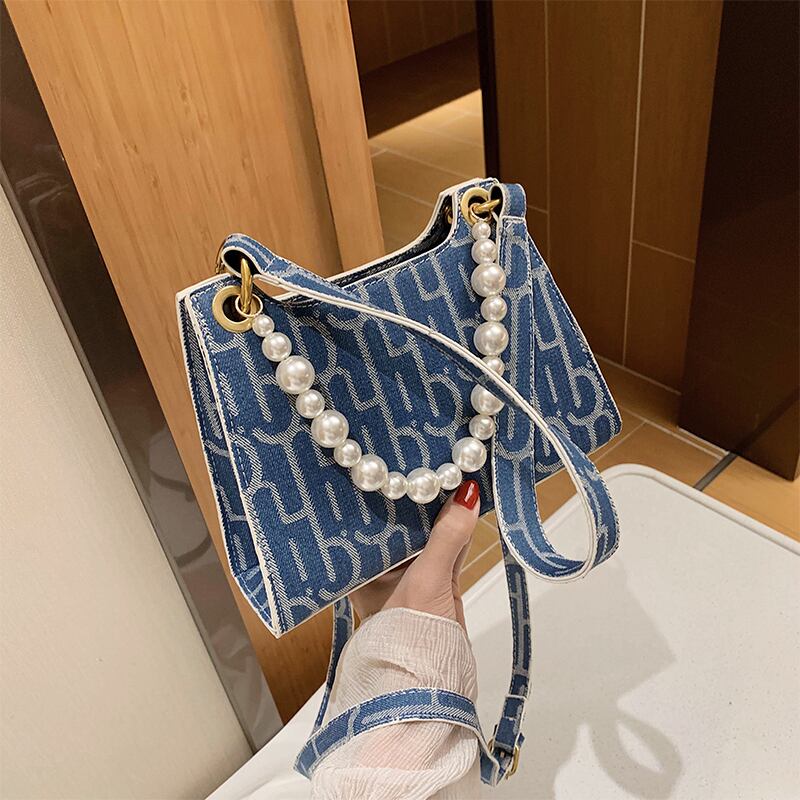 フレンチニッチバッグ女性バッグ2020新しいトレンディなワイルドパールショルダーメッセンジャーバッグネット赤い脇の下のバッグ Tiancai_Wing_Bag1551095