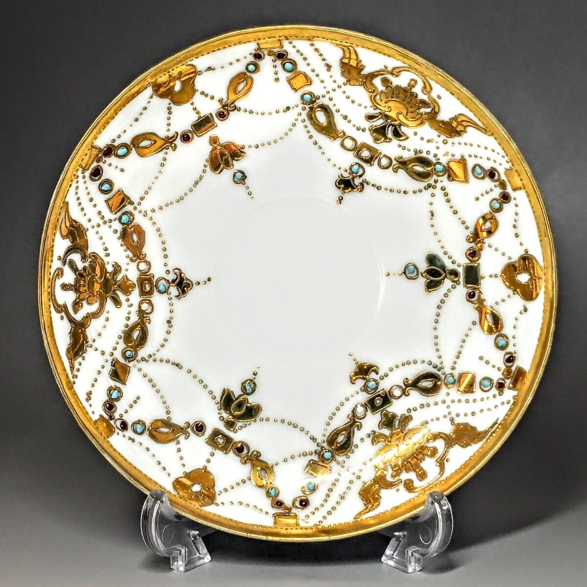 里帰り オールドノリタケ RCマーク エナメルビジュー 金盛上 アール 
