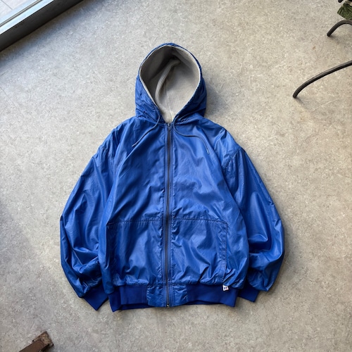 80s RUSSELL ATHLETIC "Rip stop nylon × lining thermal" zip hoodie【仙台店】
