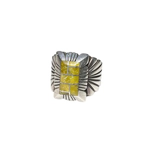 CHESTER BENALLY heavy gauge silver inlay ring