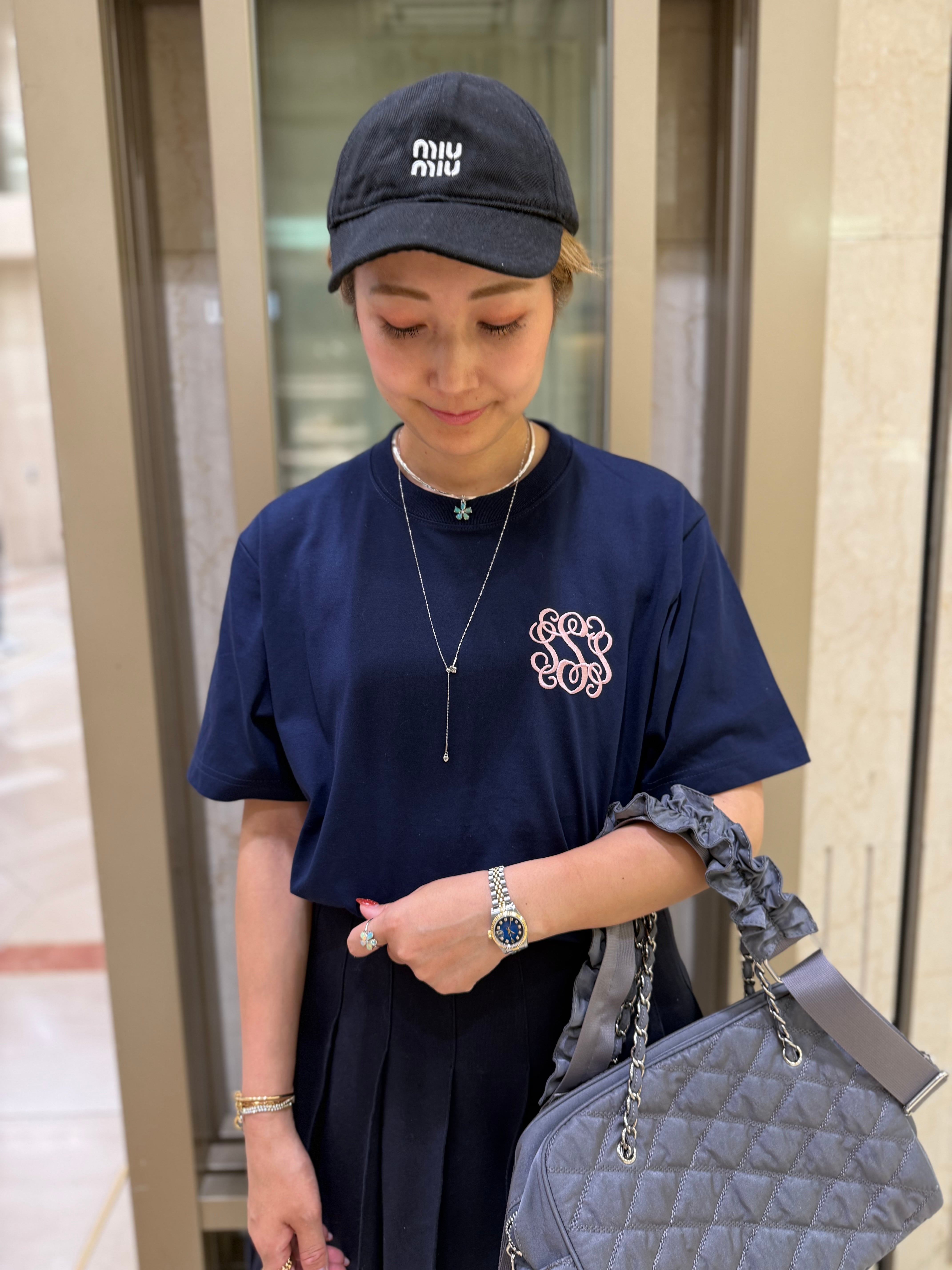 刺繍Tシャツ ネイビー | soleile