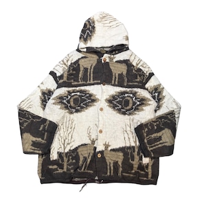 【古着】90’s "ARTESANIAS RAMOS" Ecuador Knit Hoodie