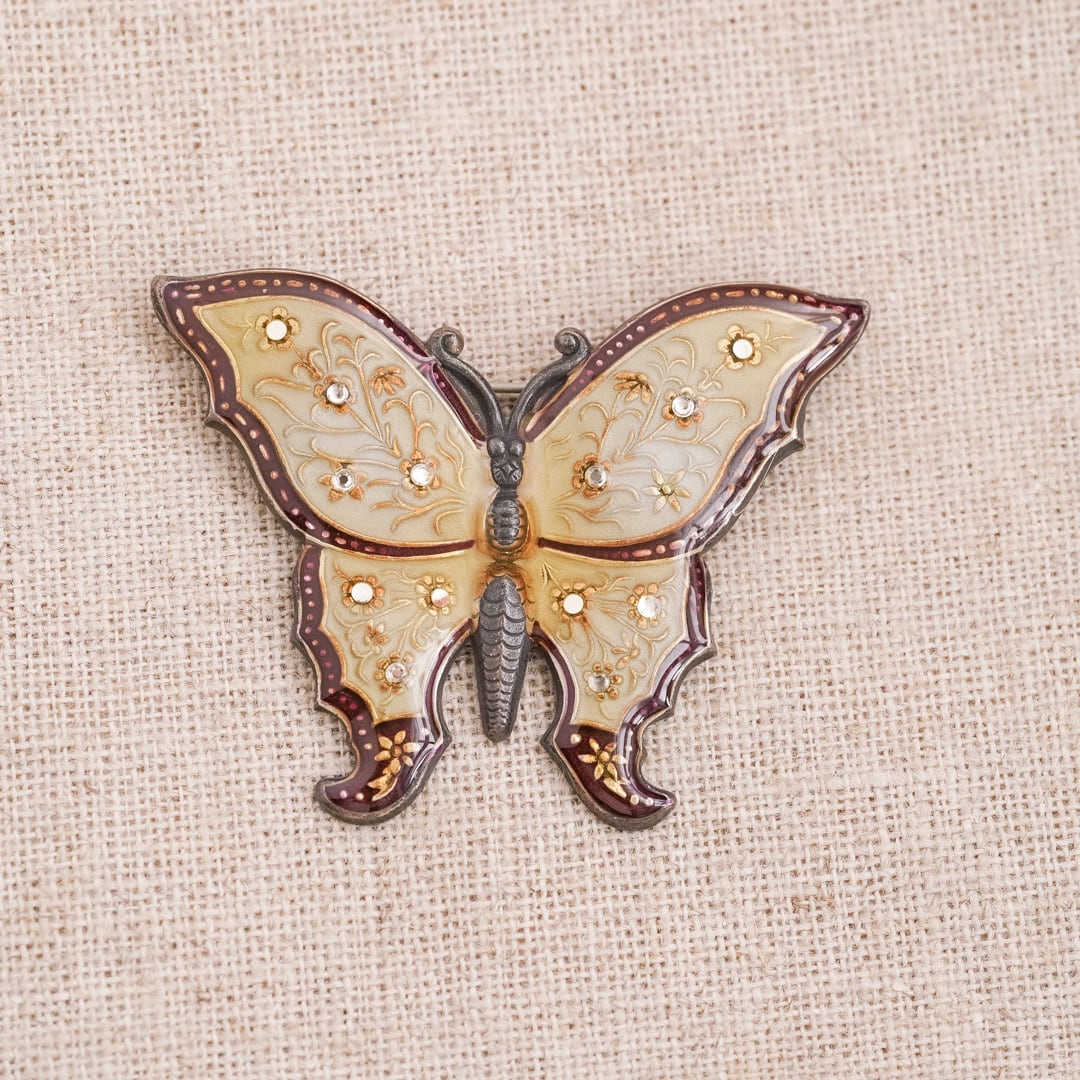 Valentine's Day Marche: French Cloisonne butterfly brooch