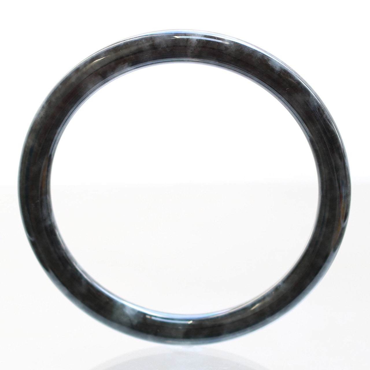 【内径57.6mm】princess/black 翡翠バングル A貨翡翠 jd_bg1201