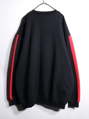 "刺繍" and switching design XXX super over silhouette sweat