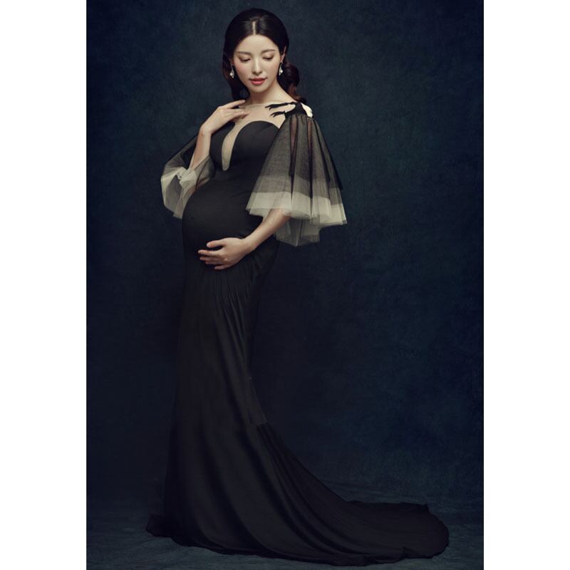 【新作】【送料無料】 ロングトレーリングドレスマタニティポグラフィー小道具妊娠ドレスポグラフィーマタニティドレスPoシュートVestidos妊娠中 expec517284000831