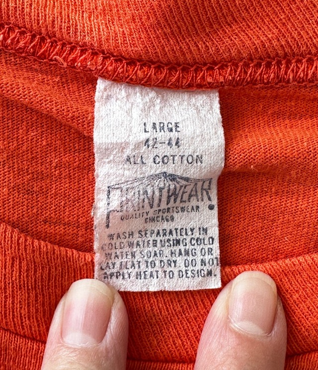 -EVANSTON WILDKITS- Vintage 70s L Print T-shirt