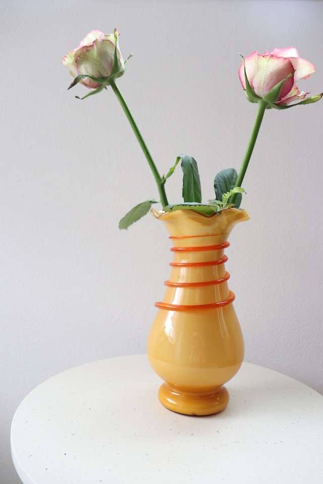 Orange art vase
