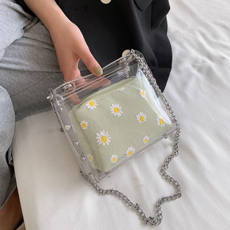 今年の人気のスモールバッグ女性2020夏の新しいトレンディな野生の透明なクロスボディバッグファッションスーパーファイヤーゼリーバッグ Tiancai_Wing_Bag0766015