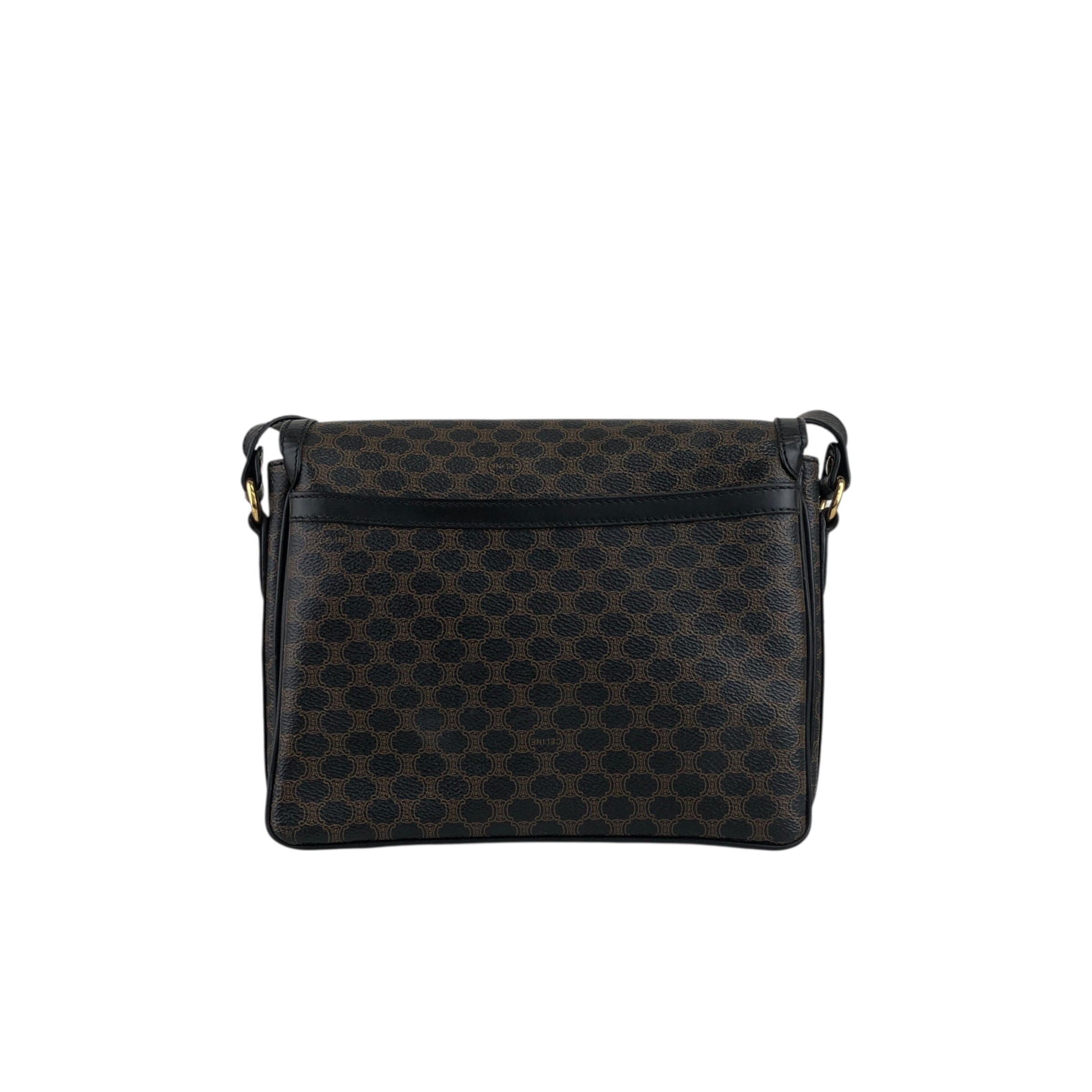 CELINE セリーヌ マカダム ショルダーバッグ ブラック フロント