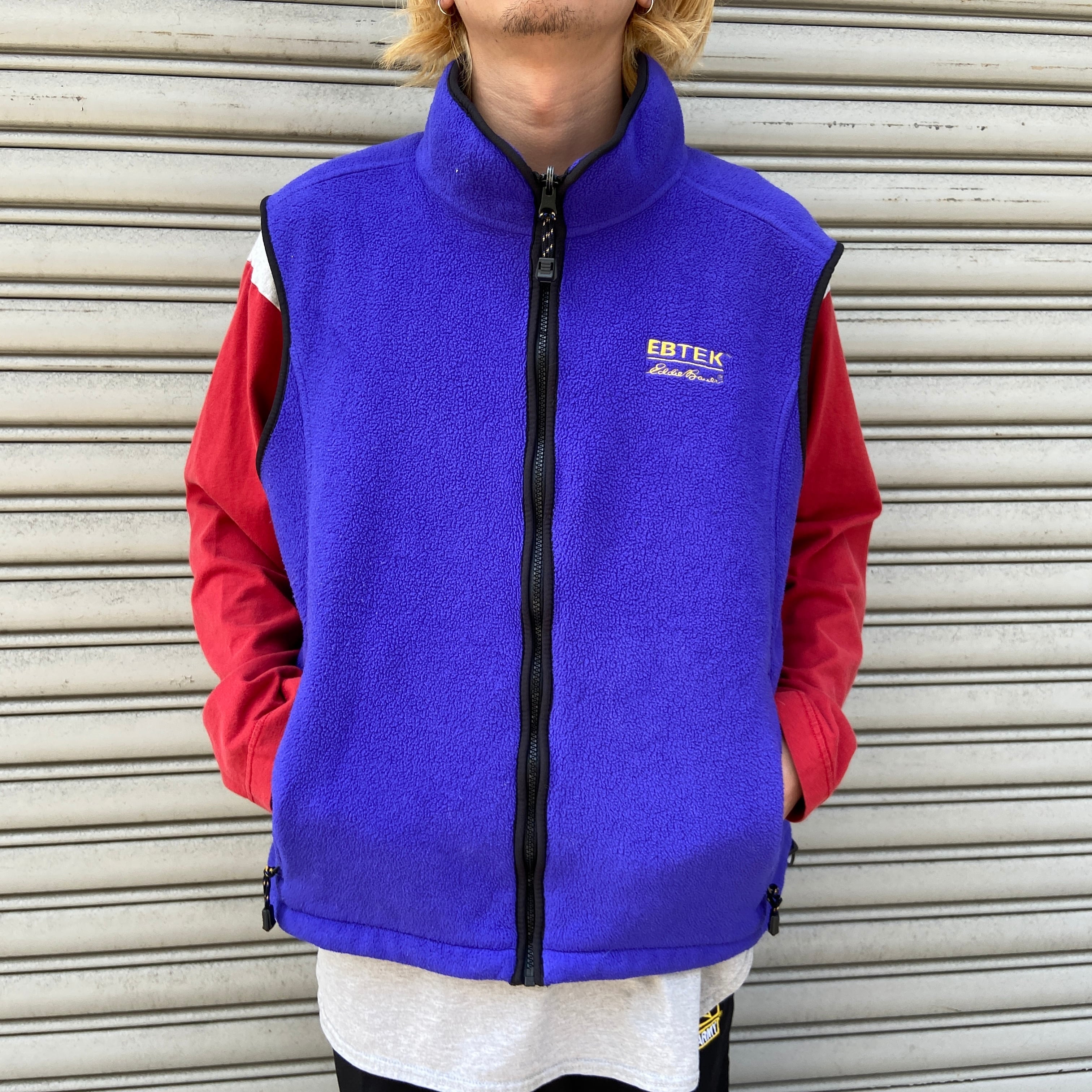 『送料無料』90s USA製 Eddie Bauer EBTEK フリースベスト XL ...