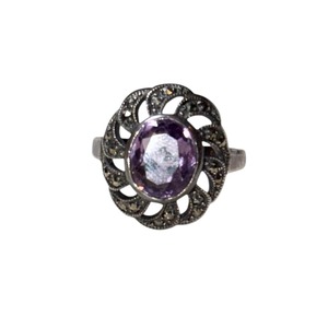 vintage silver amethyst ring