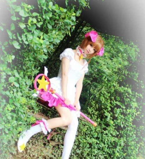 K2610　カードキャプターさくら　木之本桜 プラチナ　風 　コスプレ衣装 　cosplay　コスチューム ハロウィン　イベント