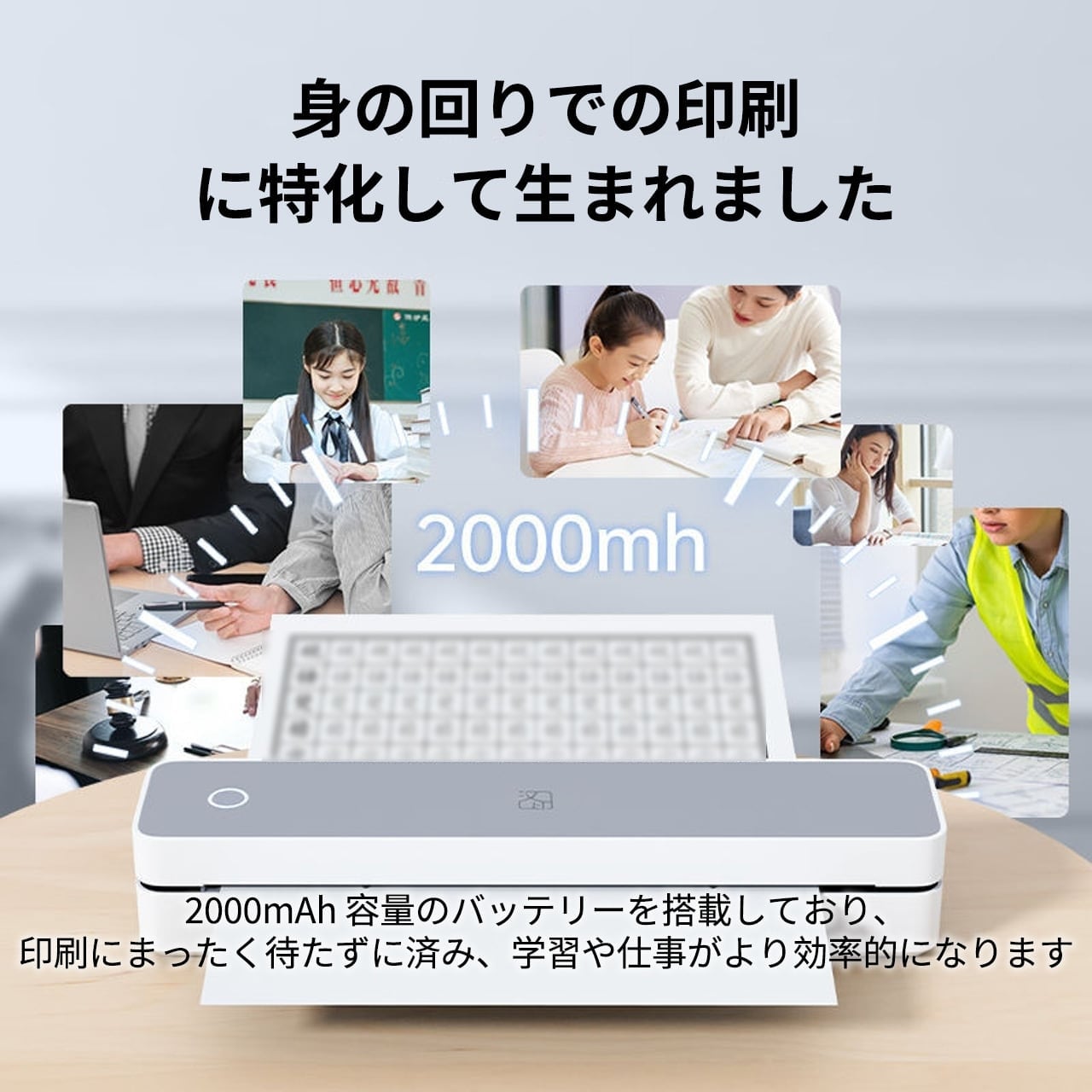 C711 .スマートワイヤレスポータブルプリンター（200 枚紙フリー）家庭