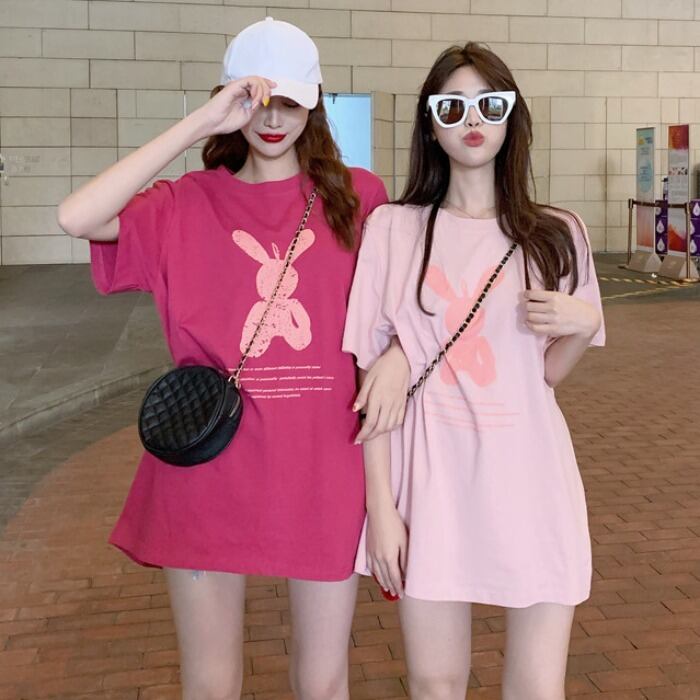 サマースタンダードプリントレッドシャツ ルーズ薄手Tシャツ レディース レトロ 大人ガーリー スウィート キュート カジュアル 夏物 ドラファッションホール74571957114