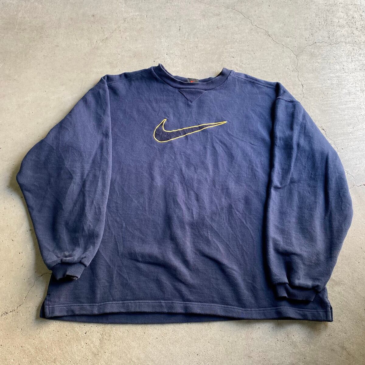 90年代 NIKE ナイキ フロントビッグロゴ刺繍 スウェット トレーナー 