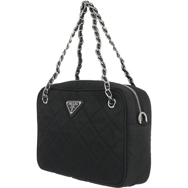 PRADA プラダ テスート 三角ロゴプレート ブラック ない 黒 シルバー 