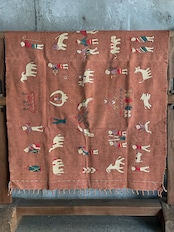 Naga tribe／Stonewashed embroidery rug（Brown）