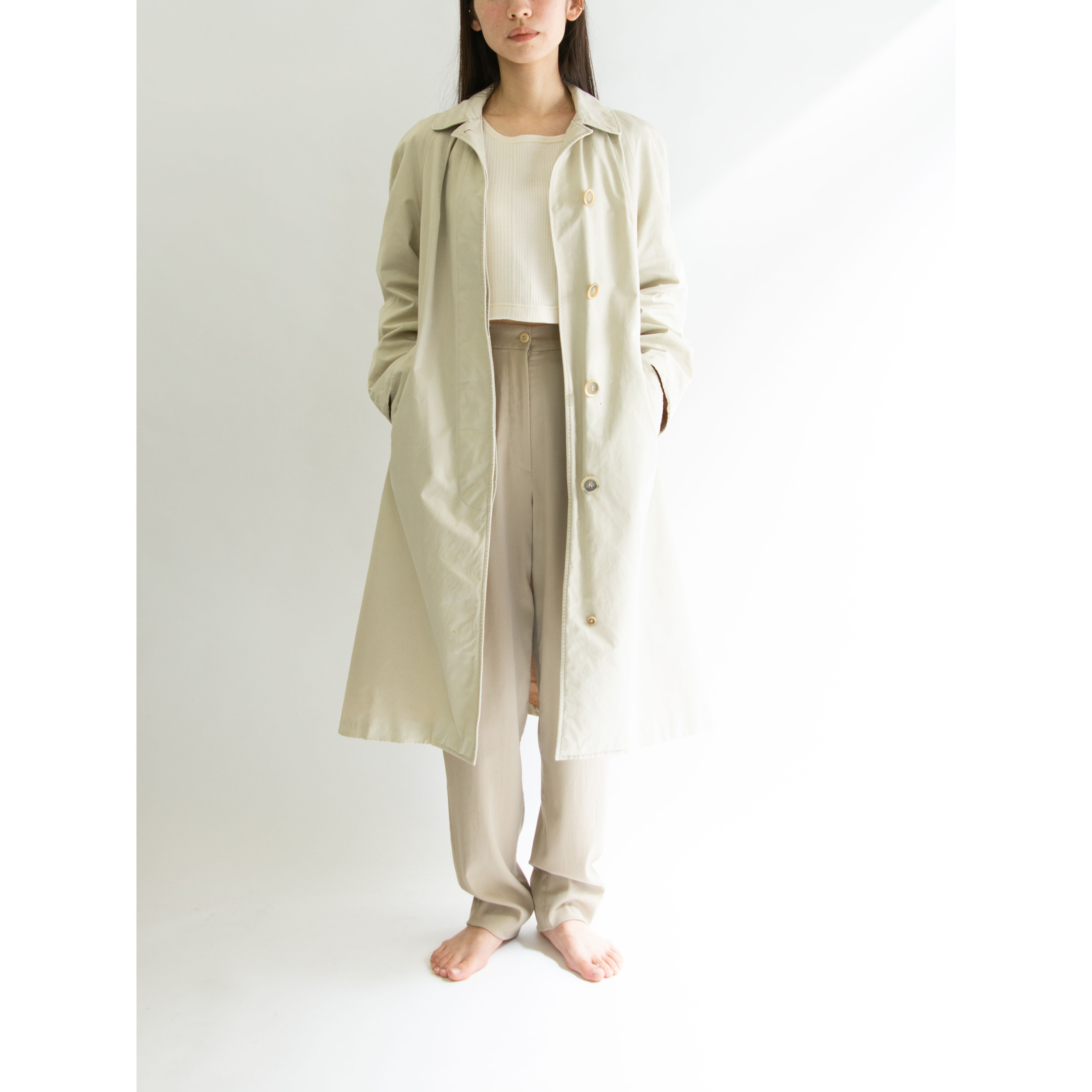 【Aquascutum】Made in England 60-70's Aqua5 Balmacaan Coat（アクアスキュータム 英国製 バルマカーンコート ステンカラー）