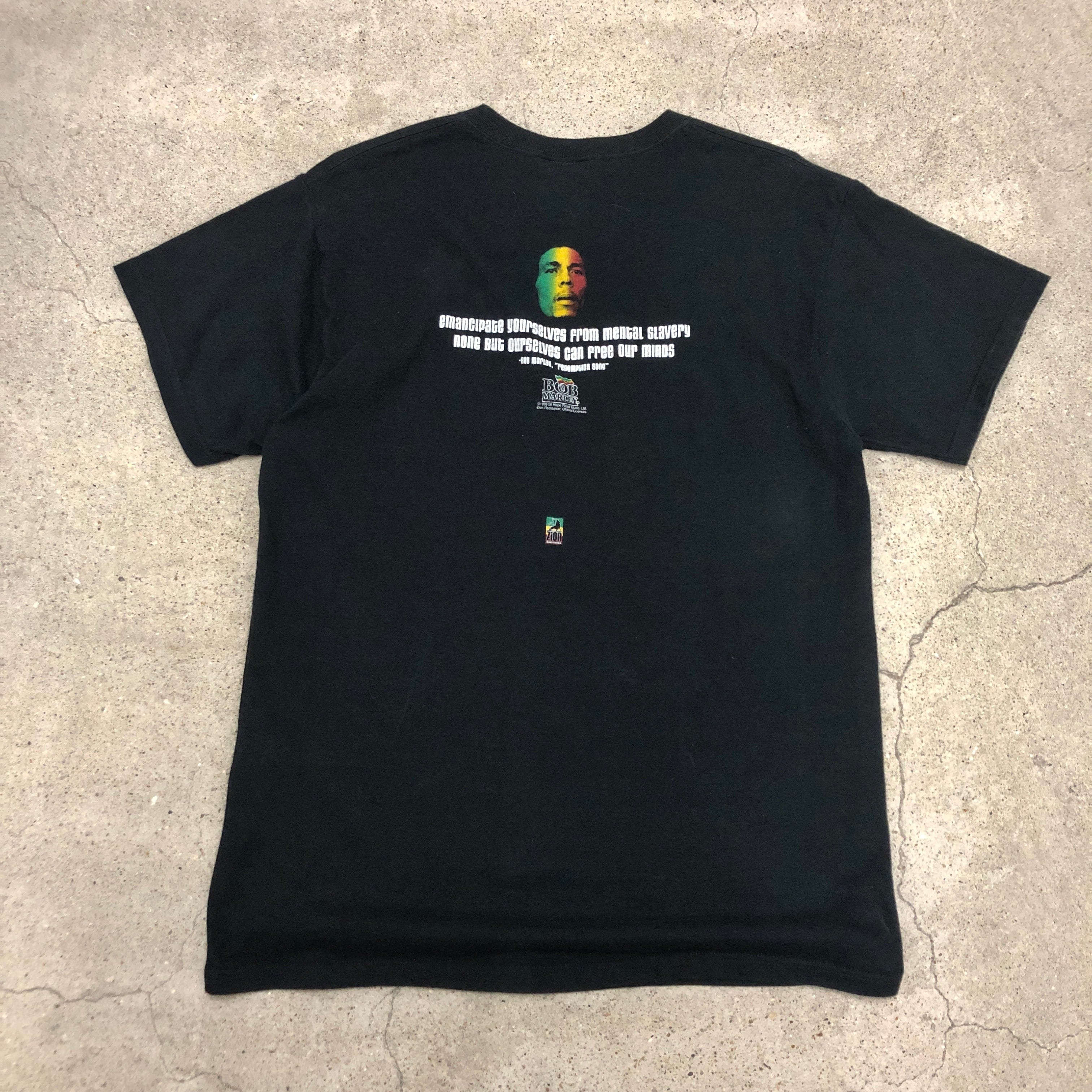 【レア】ボブマーリー　レゲエラスタカラー　Tシャツ◆古着ヴィンテージバンドロック 90s Bob Marley ボブマーリー ラスタ Tシャツ レゲエ 黒 L 80〜90年代