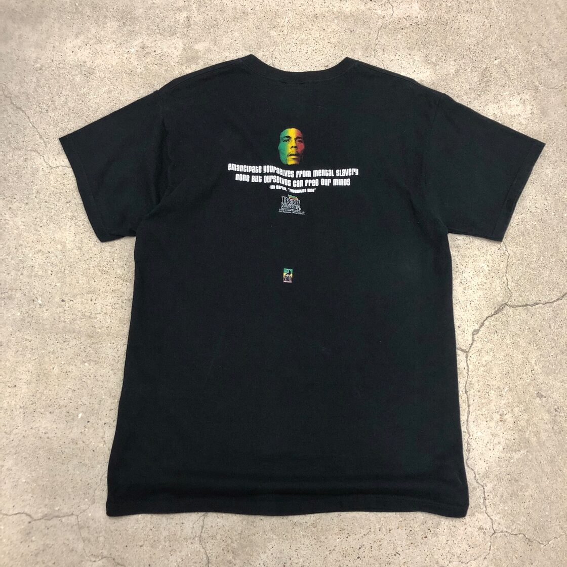 00s BOB MARLEY/Big Face print Tee/L/ビックフェイスプリント/ラスタ 