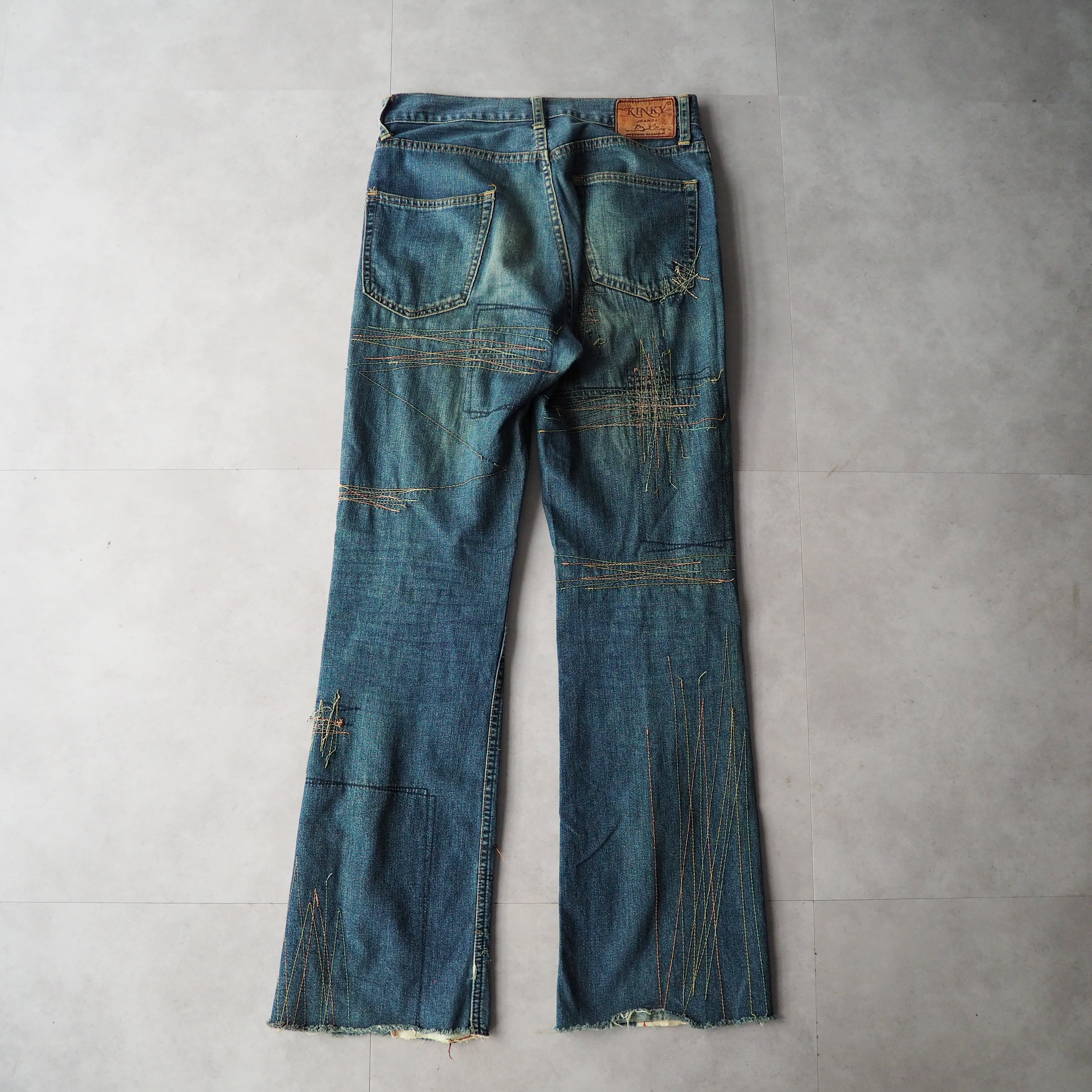 90s “hysteric glamour kinvy” embroideried boots cut denim pants