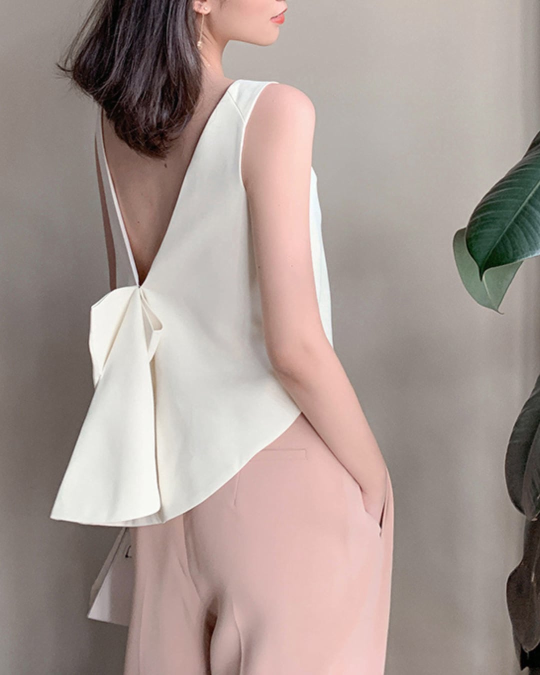 バックオープンリボントップス S24238