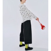 裾ラインリボンゆったりワイドパンツ i0218