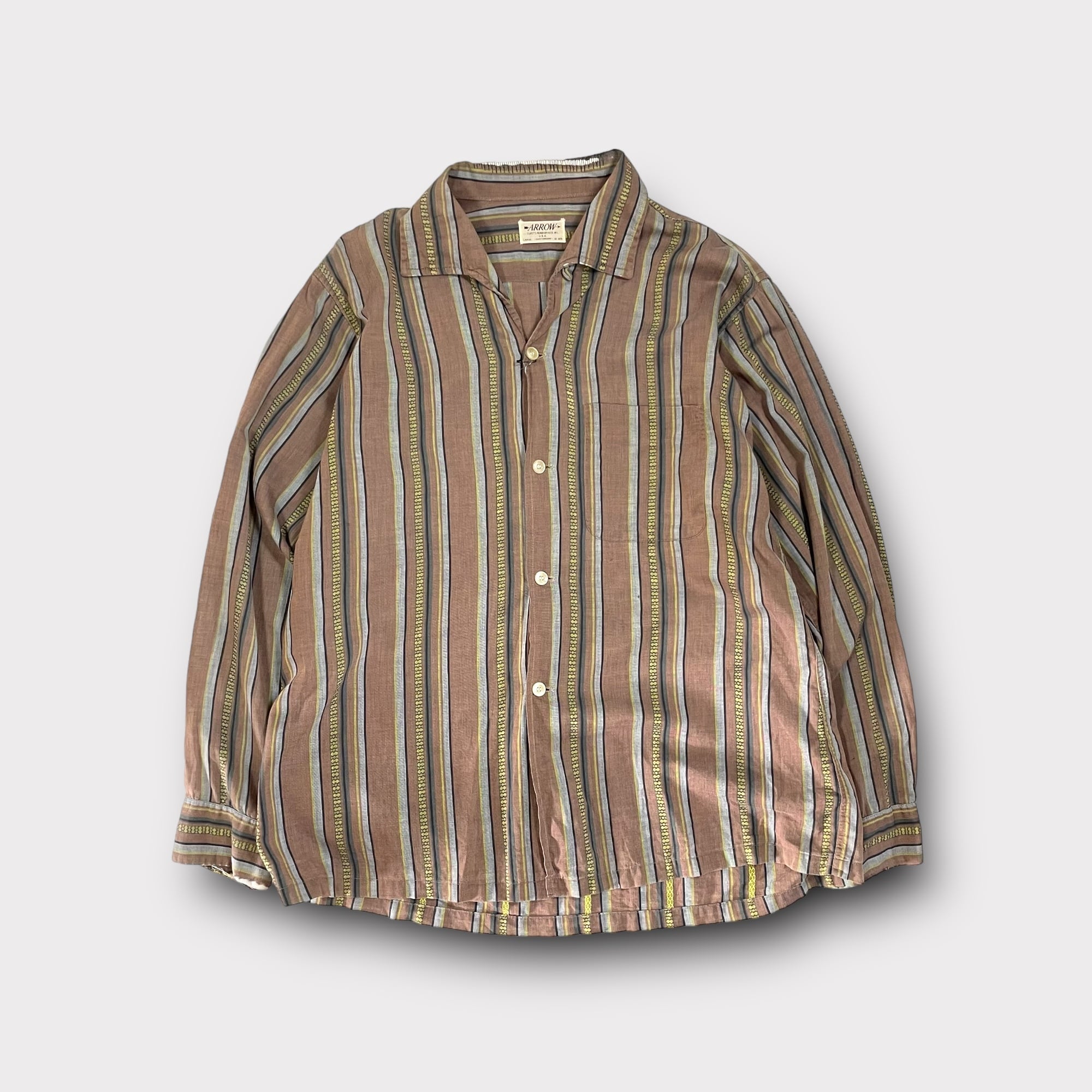 50年代 60年代 arrow 柄 シャツ アメリカ製