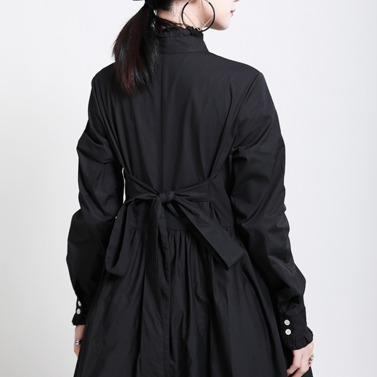 black and white puff skirt dress(ME058)