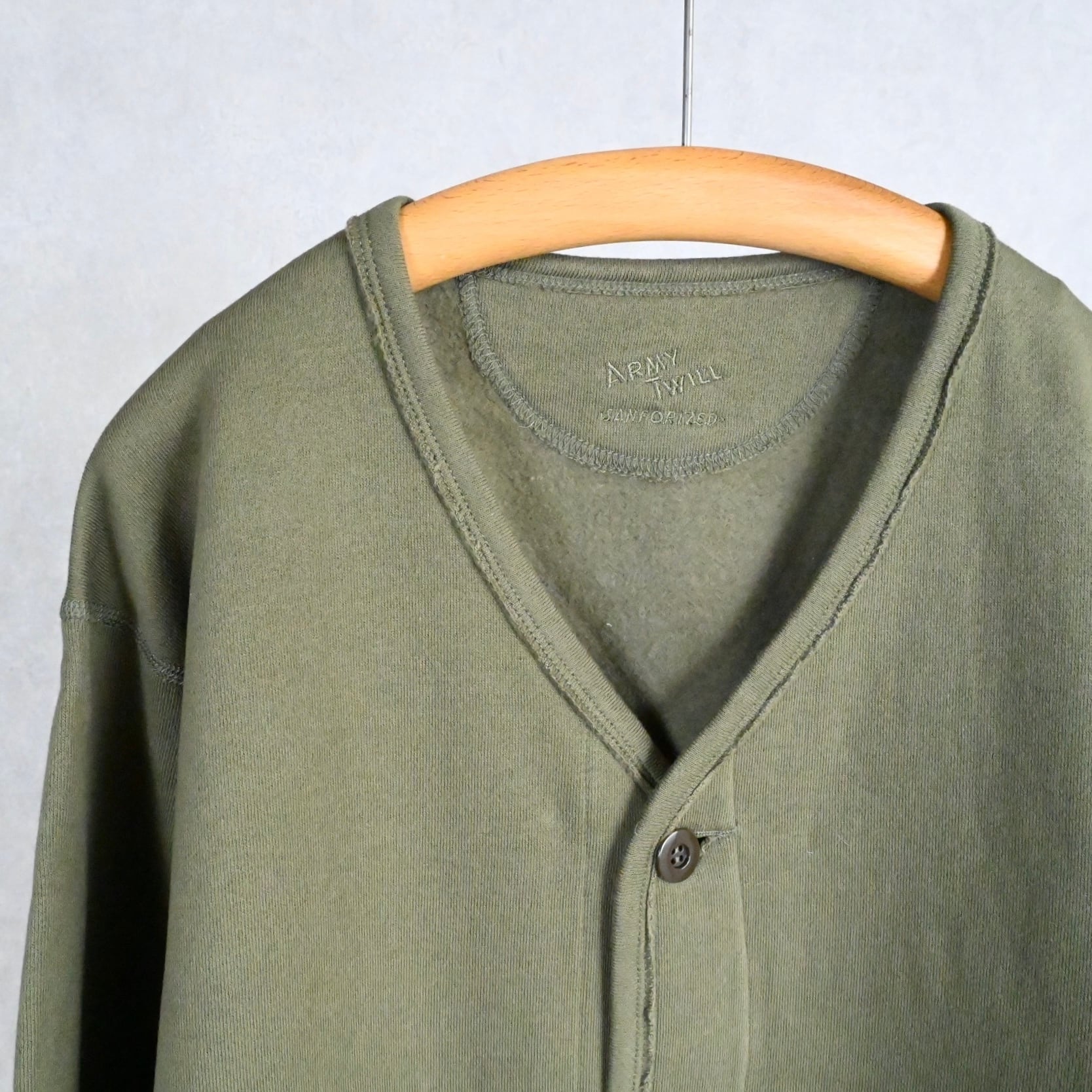 ARMY TWILL】PILE SWEAT CARDIGAN アーミーツイル 裏起毛 スウェット