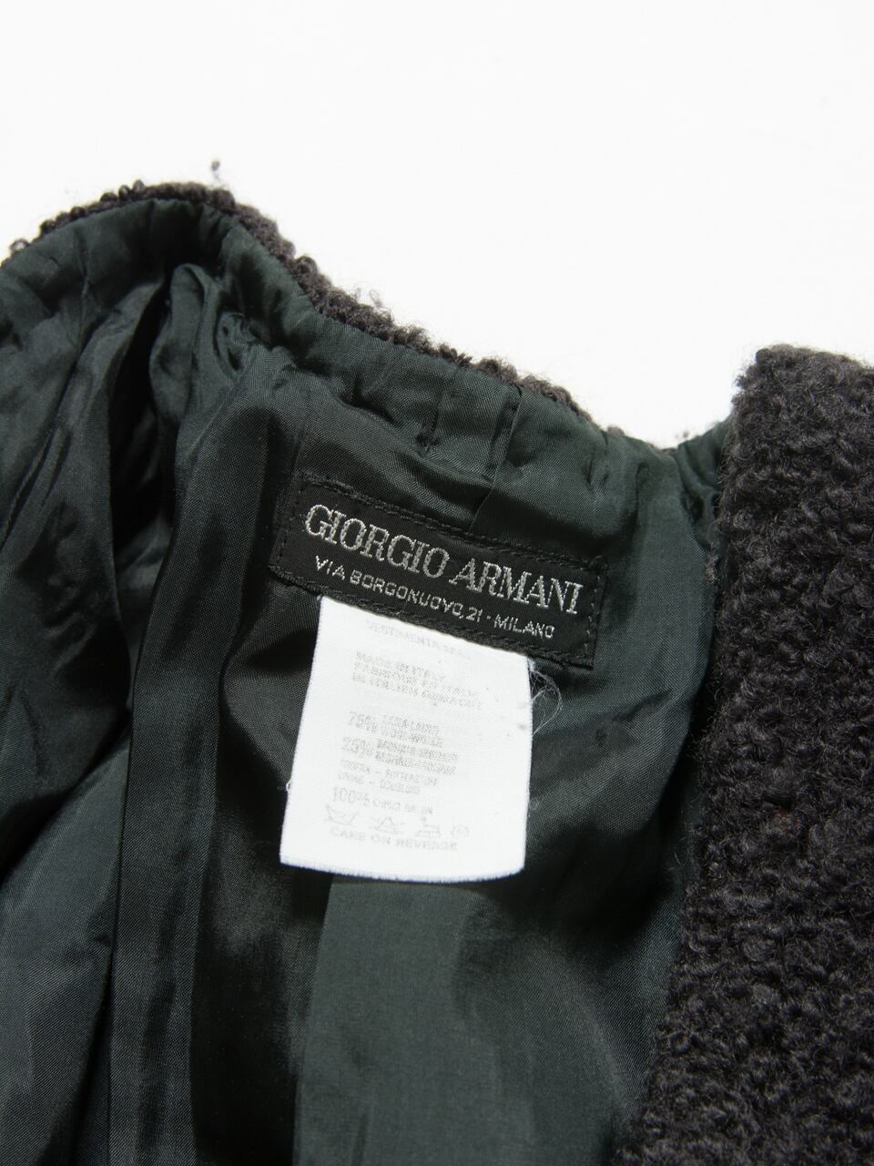 【GIORGIO ARMANI】Made in ITALY collarless jacket ( イタリア製 ジョルジョアルマーニ ノーカラージャケット ）1a