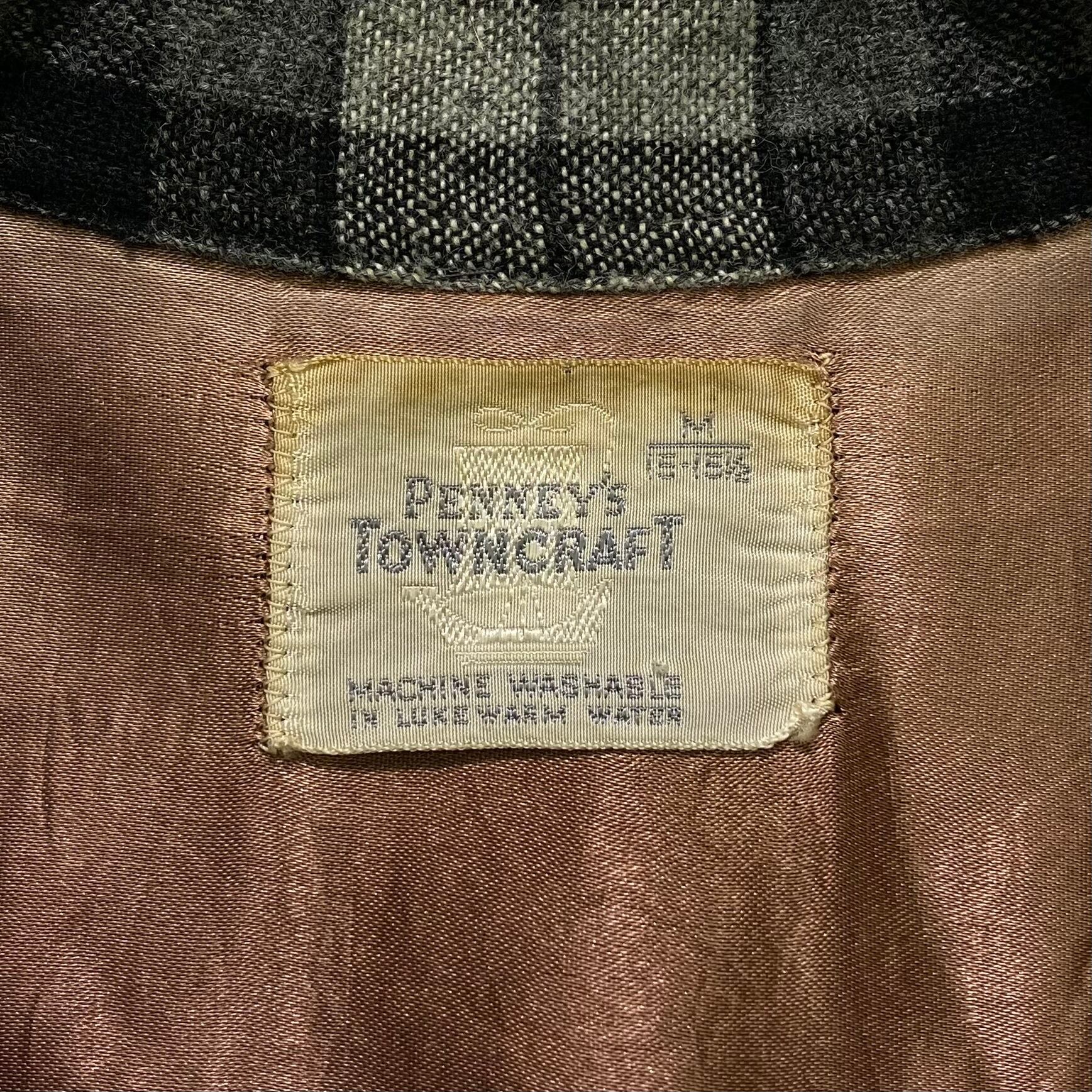 60s TOWN CRAFT 船タグ ウール チェック 開襟シャツ ボード 60s TOWN CRAFT 船タグ ウール チェック 開襟シャツ ボード