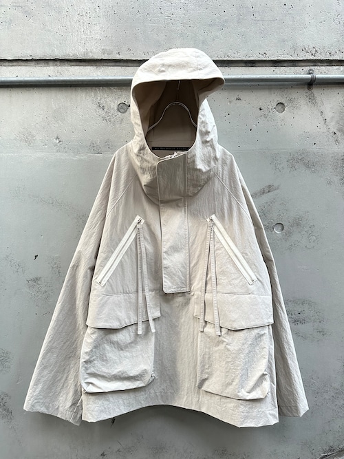 『my beautiful landlet』 NYLON TAFFETA BIG RAGLAN SHIRT / LIGHT GREY