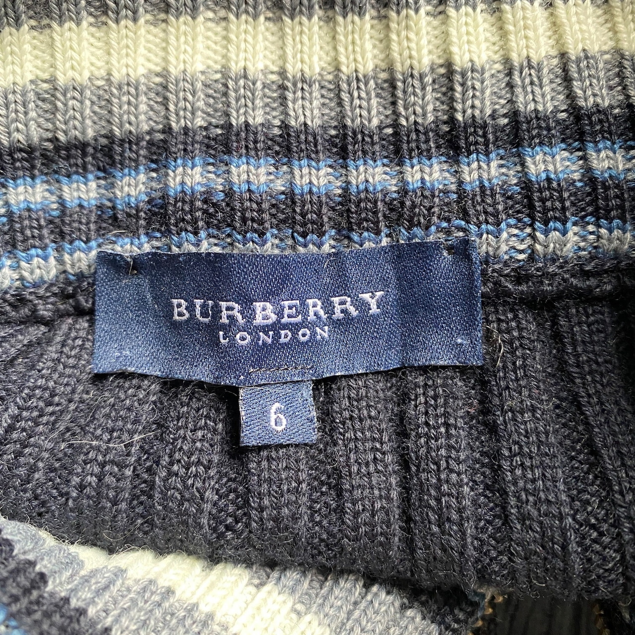 BURBERRY LONDON バーバリー フルジップ リブニットカーディガン 