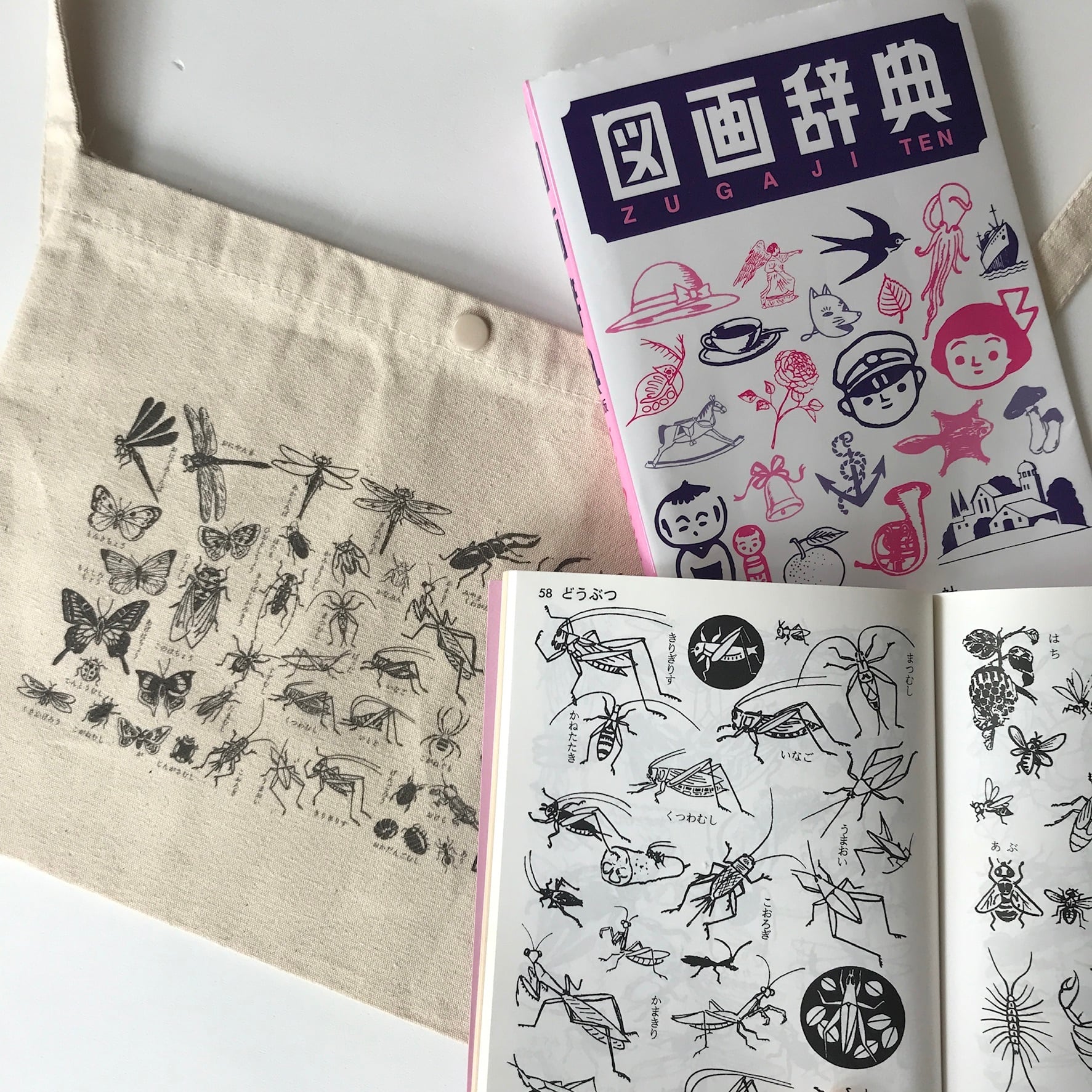 受注生産】『図画辞典』昆虫サコッシュ | 野ばら社通販部